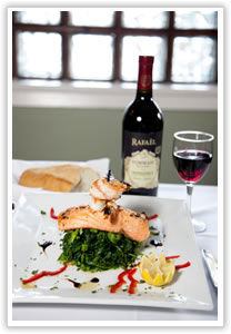 salmon with wine